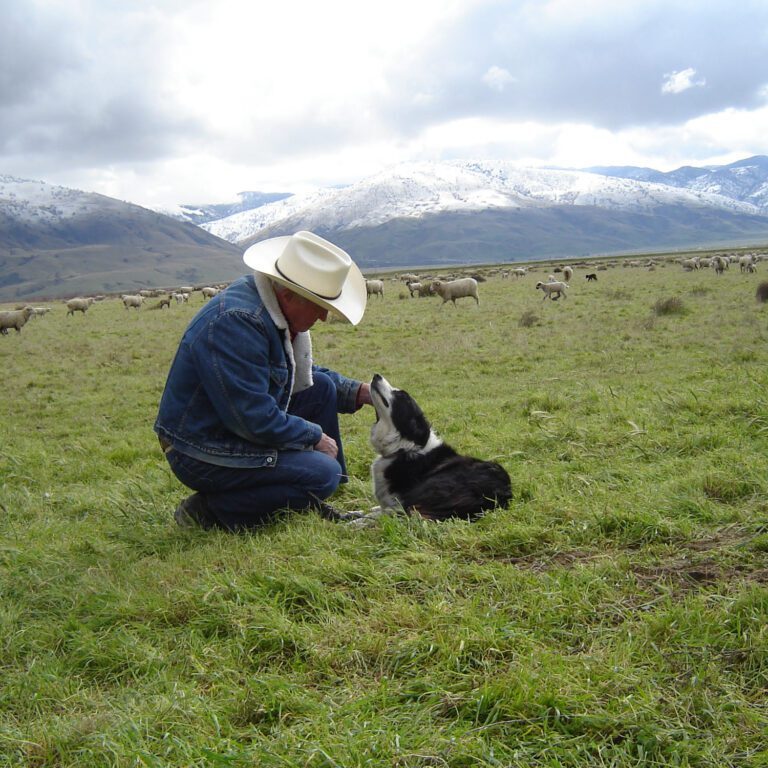Martin Etchamendy with his loyal companion on the beautiful mountains of the Tejon Ranch in Kern County, California